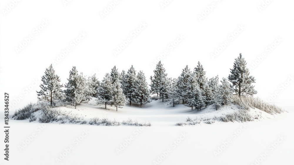 Fototapeta premium Snow-Covered Path Through Frosted Trees