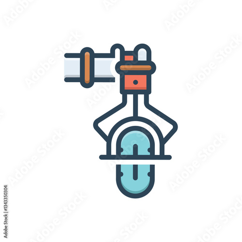 Color illustration icon for microphone