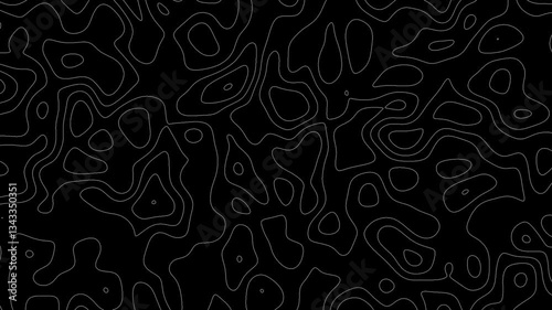 Gray outline topographic contour map abstract tech motion graphic design. Geometric background. Video animation Ultra HD 4K 3840x2160.Abstract animated outline topographic contour map. TECHNOLOGY