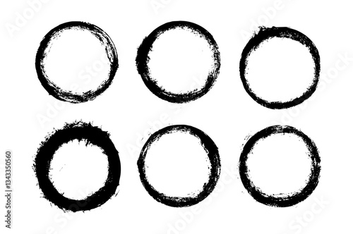 Grunge Circle Design Element Vector Set