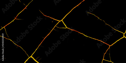 Lava crack displays nature's fiery artistry in mesmerizing patterns and vibrant colors beneath a starry sky