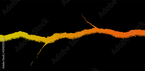 Eruptive energies manifest as a vibrant crack of lava illuminating the dark terrain with fiery colors
