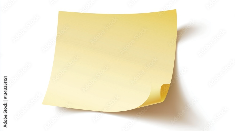 Flat Yellow Sticky Note with Subtle Texture Flat Yellow Sticky Note with Subtle Texture