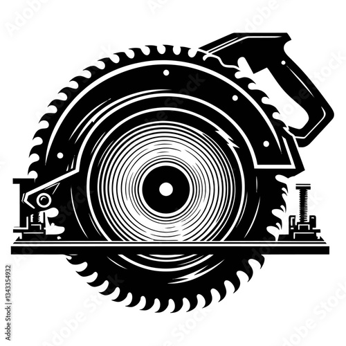 Circular saw black color vector