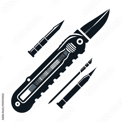 Scalpel or knife black color vector