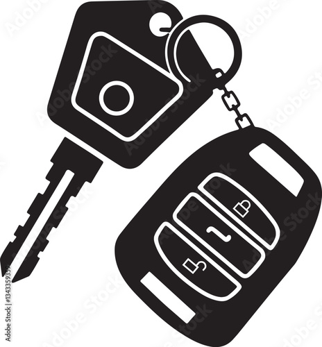  Car Lock Key Icon on White Background Automotive Service 