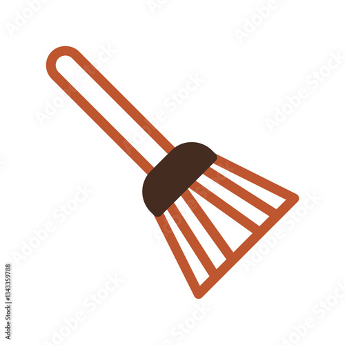 Abstract illustration of a dust brush tool icon