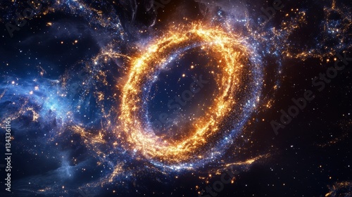 Black hole over star field in outer space