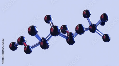 Blue transparent molecule model over blue
