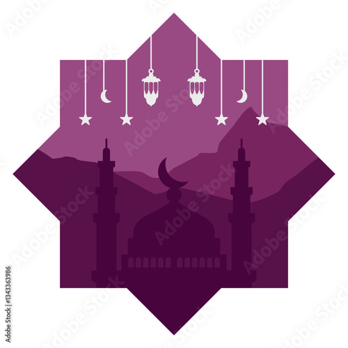 Window Mosque Silhouette Vector