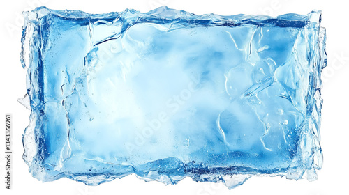 light blue watercolor rectangular square shape texture on white or transparent background