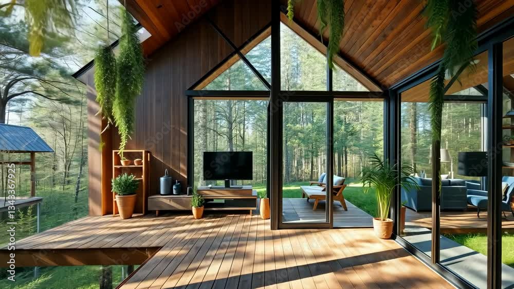 Modern Wood and Glass House Design with Panoramic Forest Views Modern Wood and Glass House Design with Panoramic Forest Views