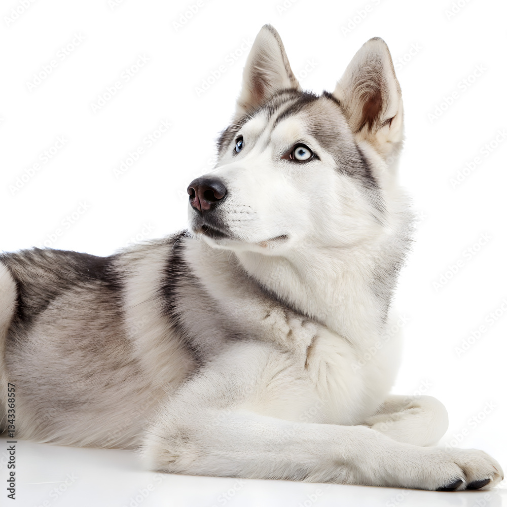 Fototapeta premium Alaskan malamute dog isolated on white background