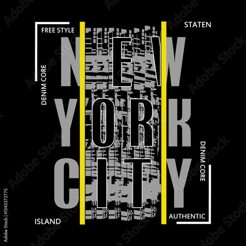 new york city freestyle denim vertical lines, illustration vector style