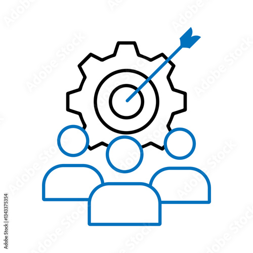 Goal setting icon, target setting icon flat style vector illustration.