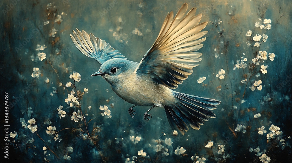 Obraz premium beautiful of blue bird art