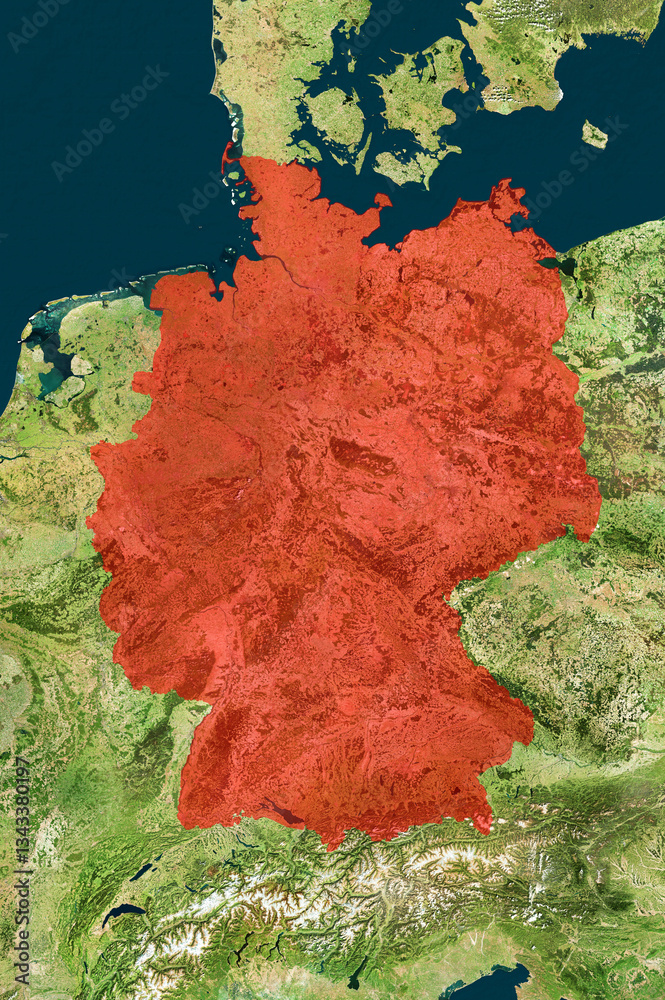 map of germany land only 3d render