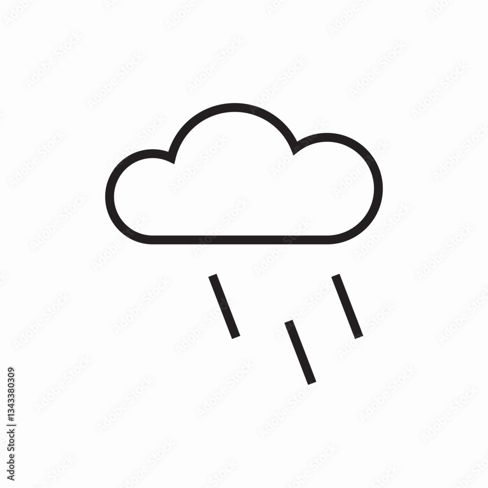 rain cloud weather icon vector sign rain cloud weather icon vector sign