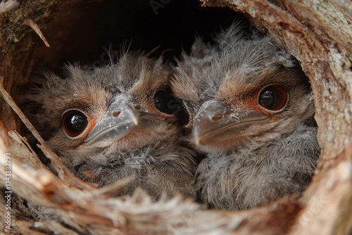 Tawny Frogmouth: Baby Birds in Melbourne, Australia. Wildlife and Nature Stock Photo in Victoria
