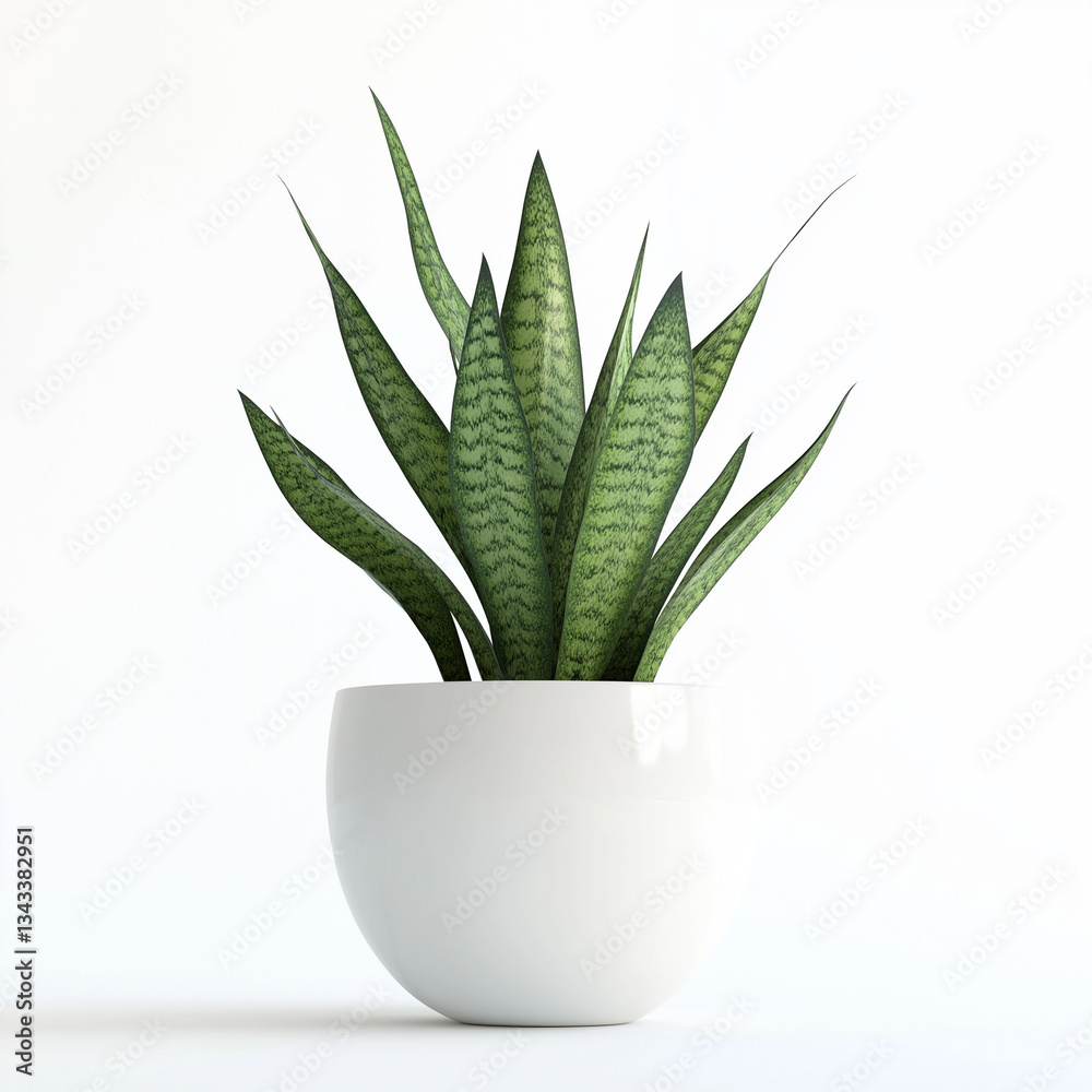 A snake plant in a white pot A snake plant in a white pot