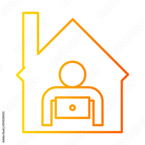 work from home gradient icon