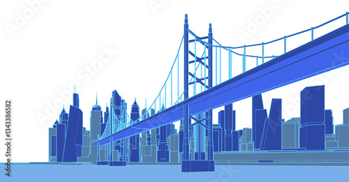 industrial landscape of a modern city 3d illustration