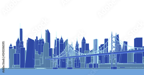industrial landscape of a modern city 3d illustration