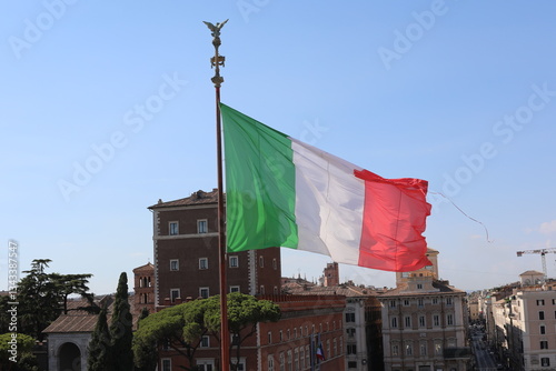 Wallpaper Mural flag of italy. Italian flag on blue sky. Country flag against sky. Flags of the world Torontodigital.ca