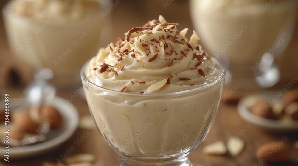 A creamy, decadent delight of banana mousse, studded with crunchy almond slivers, creating a symphony of textures and flavors that dance on the palate. A creamy, decadent delight of banana mousse, studded with crunchy almond slivers, creating a symphony of textures and flavors that dance on the palate.