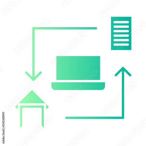 hybrid working gradient icon