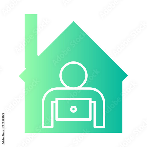 work from home gradient icon
