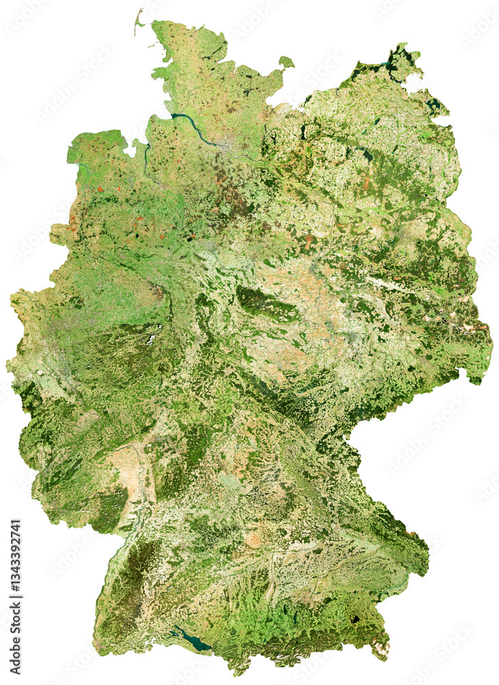 germany map isolated, 3d rener
