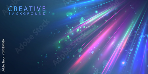 Abstract rays of light with internal direction. Bright background for creative design and illustrations.	