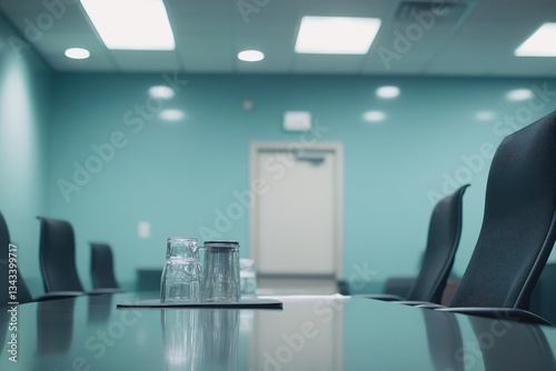A row of chairs is neatly lined up in a waiting room area