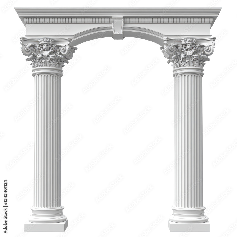 Classic Column Arch Isolated on a White Background for Architectural Design Projects, on the transparent Background. PNG Format Classic Column Arch Isolated on a White Background for Architectural Design Projects, on the transparent Background. PNG Format