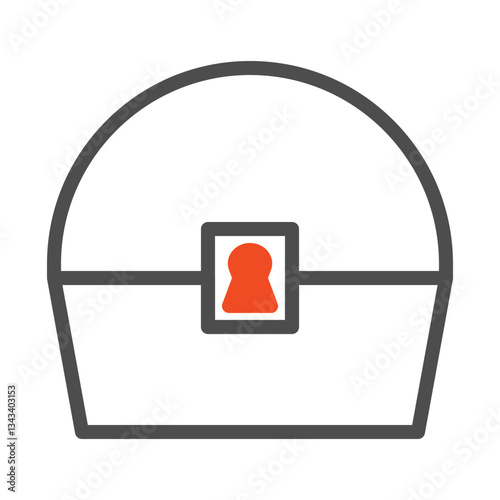 Minimalist Treasure Chest Illustration with Lock Detail