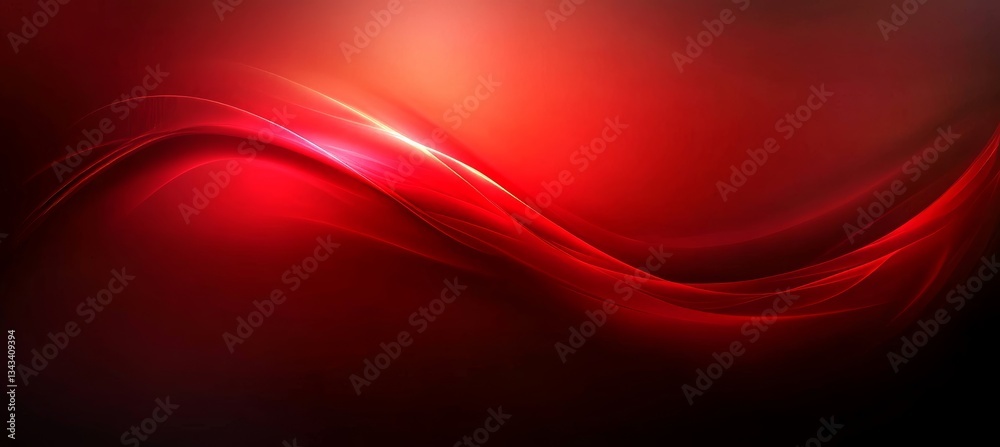 Fototapeta premium Abstract Red Background with Flowing, Elegant Lines Representing Movement and a Soft Light Source