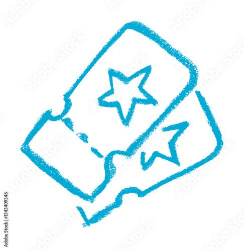 Cinema Tickets Cinema Related Icon Crayon Chalk Drawing Vector
