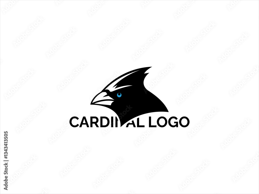 Obraz premium A bold, minimalist logo featuring a stylized silhouette of a cardinal.