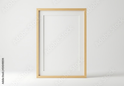 Empty Frame Stands on White Backdrop Simple Customizable Design photo