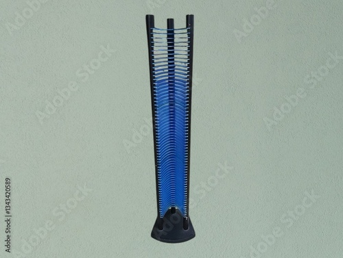 The light green background in the picture is a CD holder. The frame material is made of good quality plastic, strong and durable, black color. The CD holder slot is made of blue plastic.