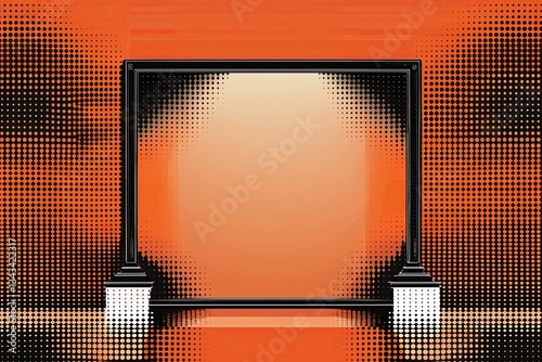 Vintage Orange Background with Raster Gradient Halftone for Fashion Magazine Vector Design