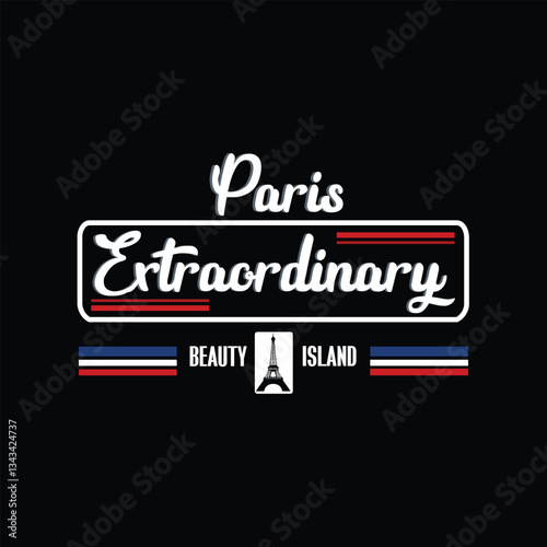 paris extraordinary letter typography vector illustration