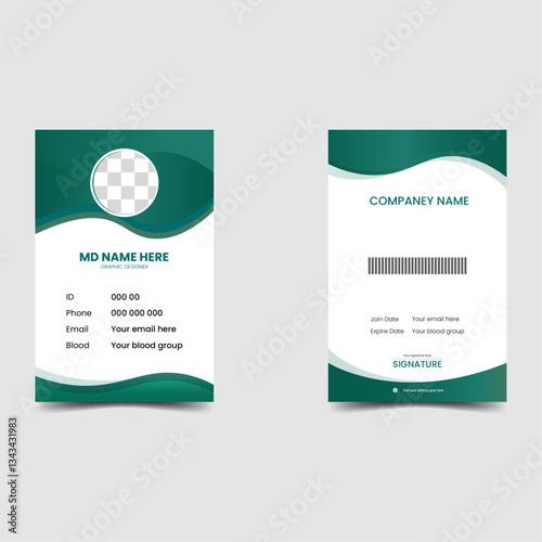 Modern and corporate ID card design with editable template 