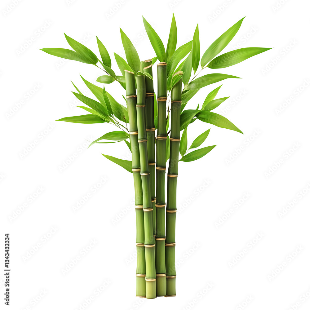 Bamboo shoots with leaves isolated on transparent background Bamboo shoots with leaves isolated on transparent background