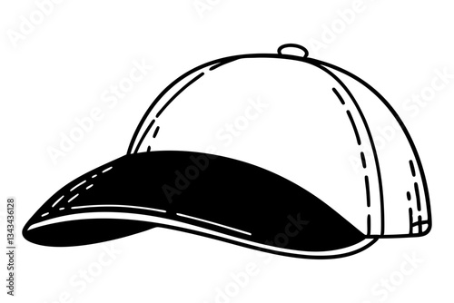 cap icon line art silhouette vector illustration