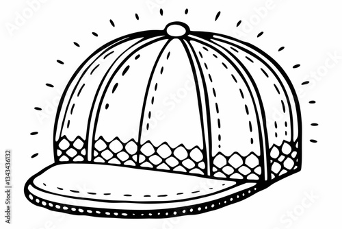 cap icon line art silhouette vector illustration