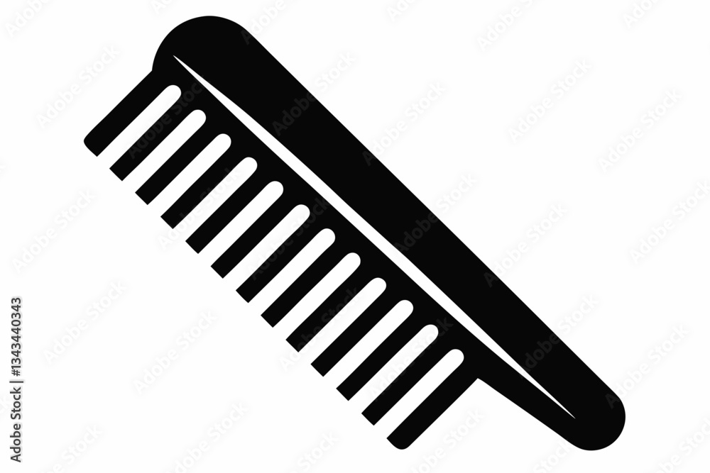 comb icon line art silhouette vector illustration comb icon line art silhouette vector illustration