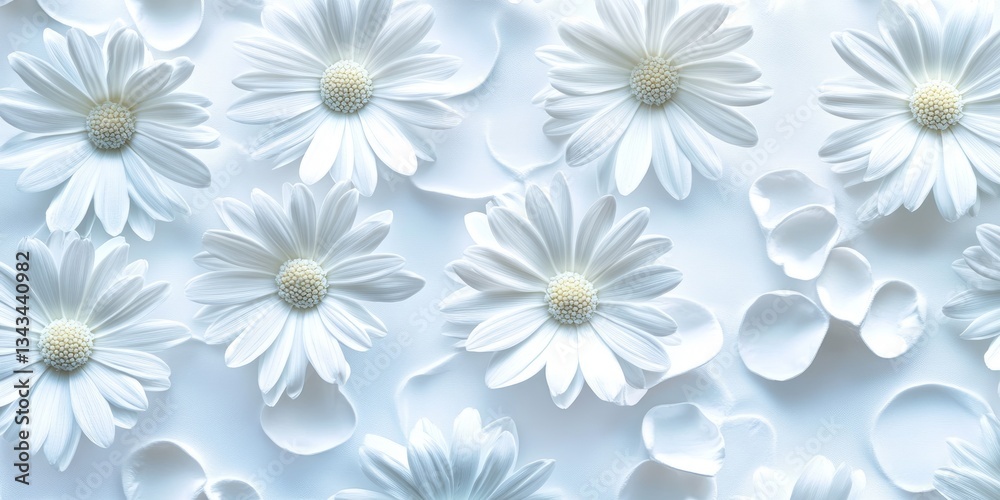 Obraz premium Whimsical white daisy silhouettes on background