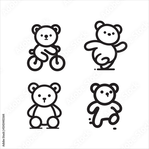 Teddy bear vector outline